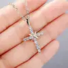 CZ Crossed Crosses Pendant Necklace - Image 2