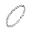 4mm Rhinestone Claw Chain Titanium Steel Bracelet - Sparkling Prong-Set Cubic Zirconia Jewelry for Women