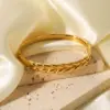 Stainless Steel Wheat Ear Bangle Bracelet - Image 7